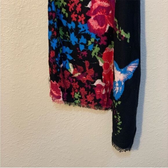 Apt 9 Scarf Shall Floral Black Pink Blue  Women’s. - Picture 5 of 10